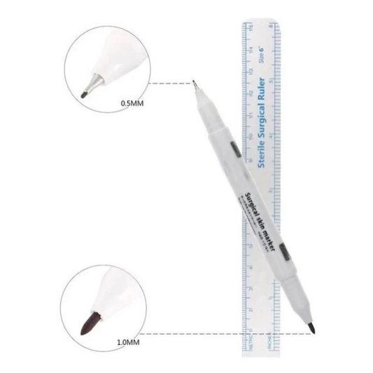 Caneta Para Marcação Cirúrgica Roxa Ponta Dupla Fina/Grossa - Tondaus em Oferta na Shopee