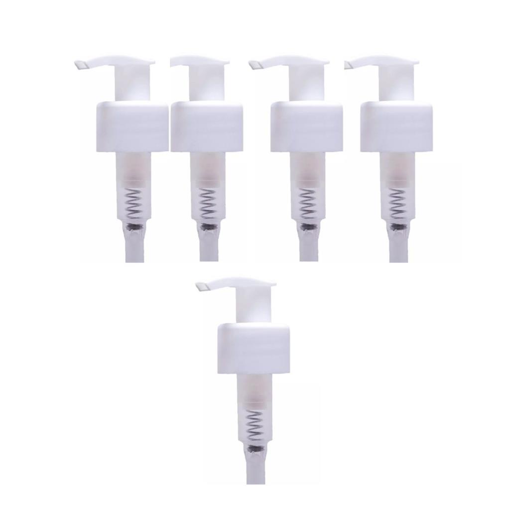 Kit 5 Un Valvula Saboneteira Dispenser Pump Branca Transparente Rosca Plastico 0158 Racco