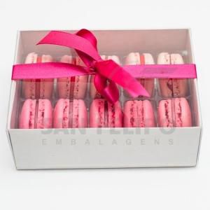 Caixa para 10 Macarons com Berço Ref. M10BCB Branco - 10,5x14,5x5cm - 1 Unidade - San Felipo Rizzo Confeitaria​ - Stationery
