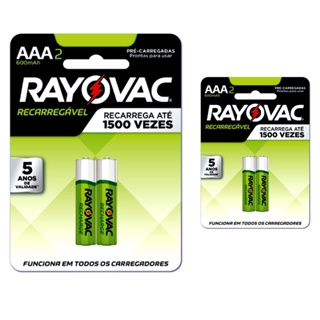 Pilha Recarregavel AAA Rayovac Bateria 3A 600mAh Palito kit 4 unidades em Oferta na Shopee