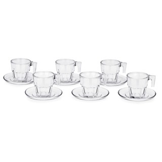 Conjunto 6 Xícaras De Café Com Pires 70 ml - Haus Concept Pavillion Cristal