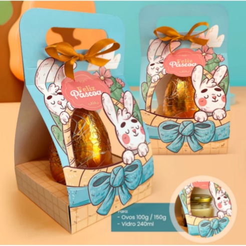 Cestinha Transporte p/ Ovo de  Páscoa 100 g 3094 (PASCOA JANGO OUTLET) OFERTA