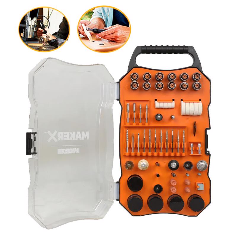 Kit de Acessórios para Mini Retifíca WORX com 201 Peças MAKER X WA7208 WORX