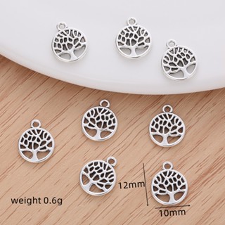 40pcs/set Prata Vintage Pequena Árvore Vida Encantamentos Para Pingente Feminino Colar De Bijuteria Acessórios Pulseiras