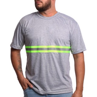 Camiseta Com Faixa Refletiva Uniforme Trabalho Plus Size Xgg