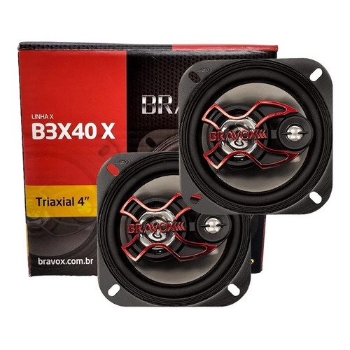 Par de Alto Falantes 4  Bravox Triaxial B3X40X - 80 Watts RMS