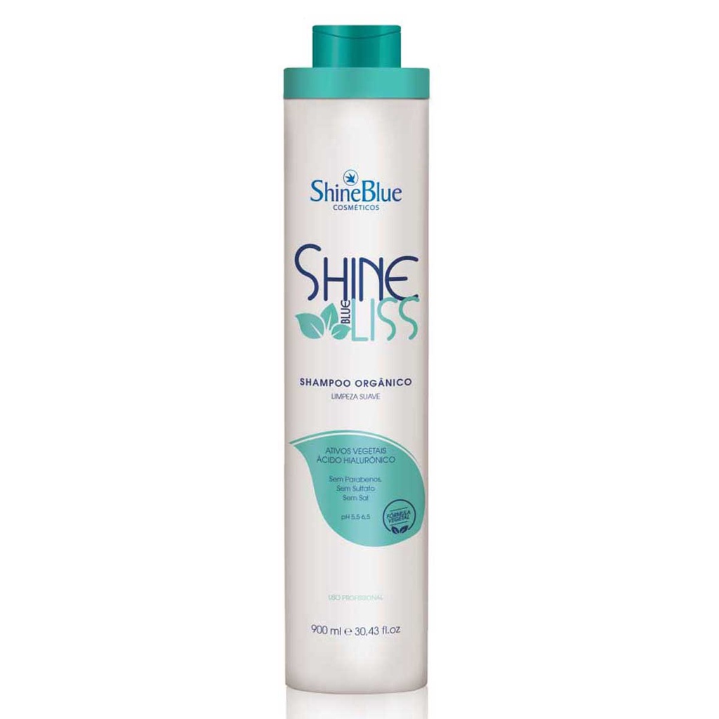 Shampoo Shine Blue Liss Selagem Orgânica Limpeza Suave 900ml em Oferta na Shopee
