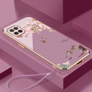 Caixa De Telefone Samsung A12 A10 A10S A11 M10 M10S A125 M12 F12 Galvanoplastia De Paisagem De Pássaros Com Proteção Ultrafina De Borda Reta À Prova De Choque Mais Recente Concha Macia