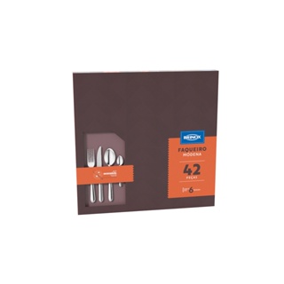 Faqueiro Brinox Módena 42 Peças Aço Inox em Oferta na Shopee