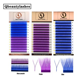 Qbeautylashes cílios coloridos y 0.07 cílios colorido y volume brasileiro colorido cílios para extensão de cilios estoque pronto
