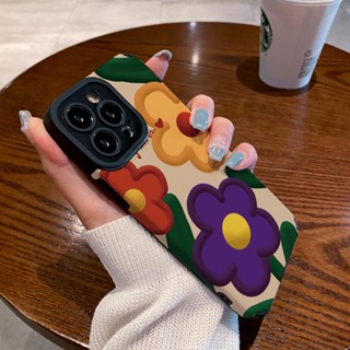 Proteja A Capa Macia Contra Queda Flores Coloridas Simples Compatíveis Para IPhone 11 14 13 12 Pro Max XR 14 6 6s 8 7 Plus X XS SE