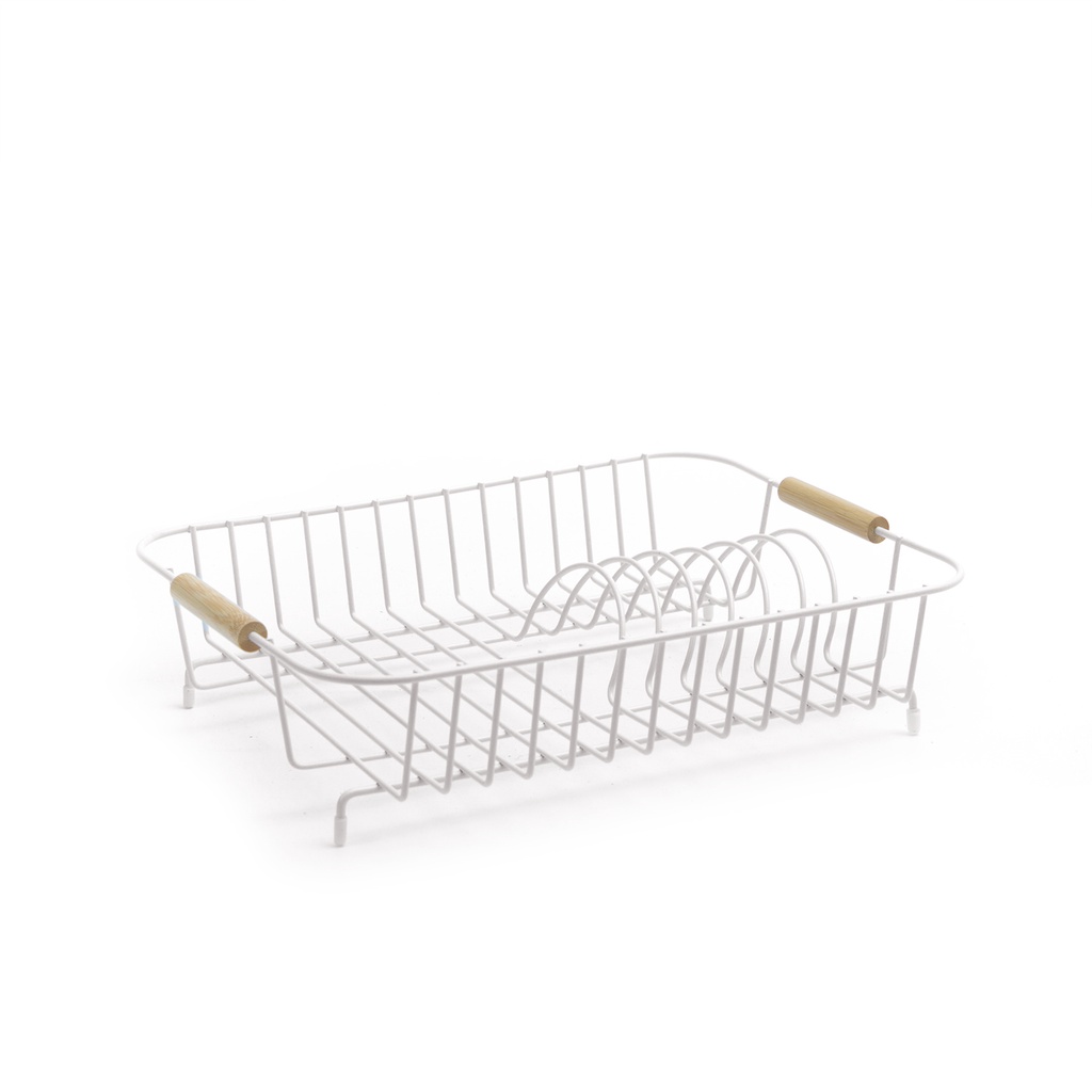 Escorredor de pratos de ferro e madeira - Oikos em Oferta na Shopee