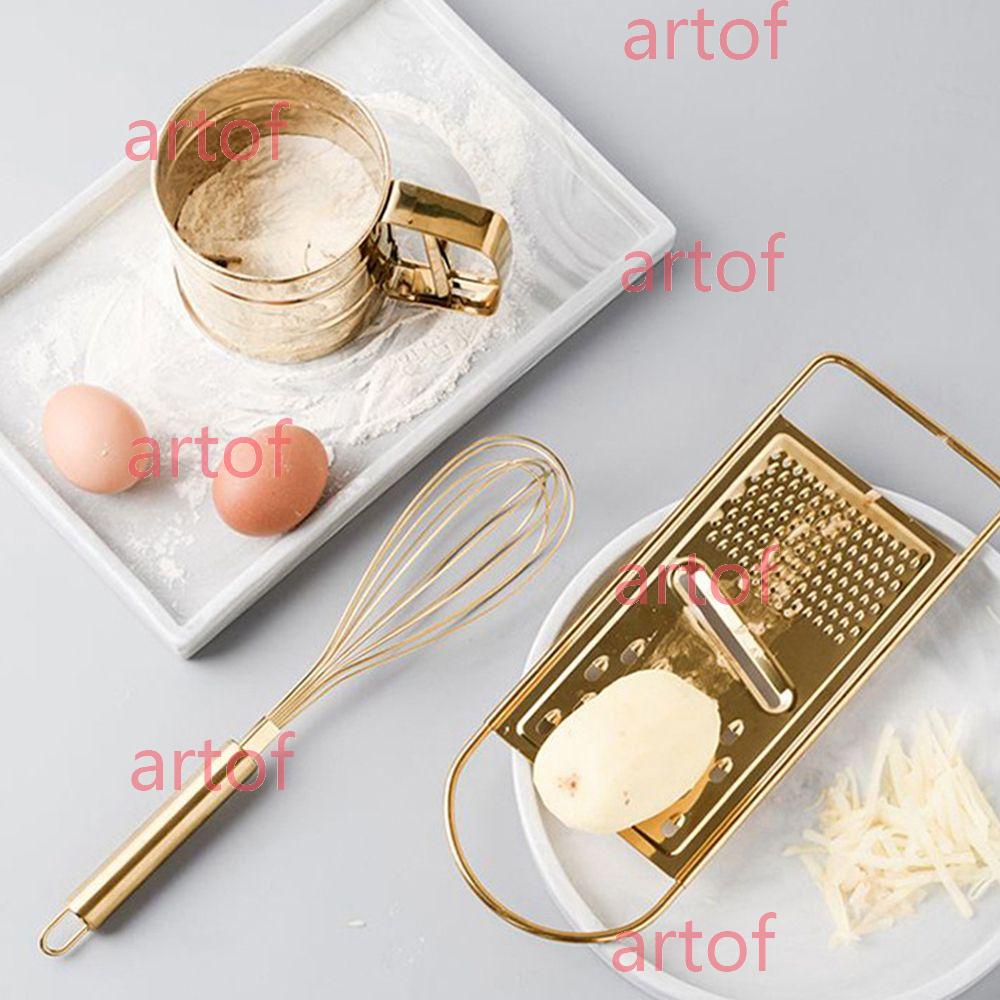 ARTOF Creme Batedor De Ovo Para Cozinhar Em Casa Leite Manual Liquidificador Dourado