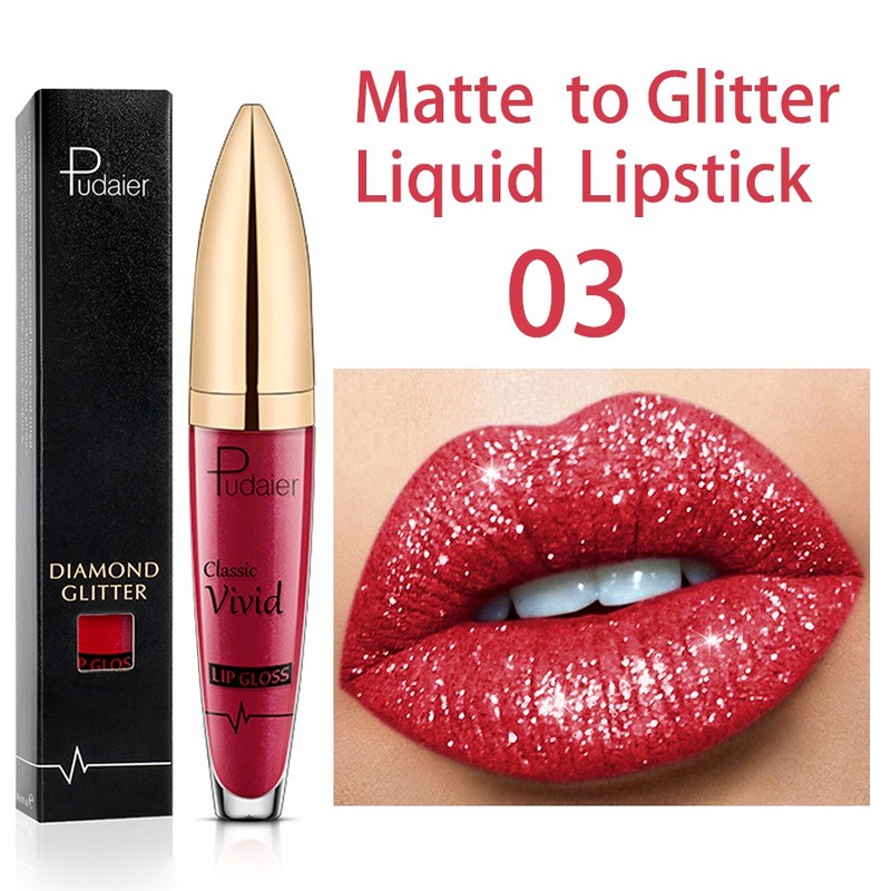 18 Cores Baton Brilho Diamantado Labial Mate Para Batom Glitter Líquido Maquiagem Em Pérola À Prova D'água