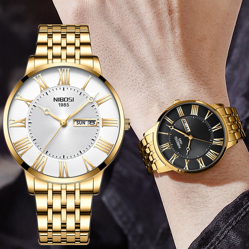 NIBOSI Novo Moda Relógios Masculinos Luxuosos Esportivos À Prova D'água Simples Ultra-Thin Masculino Quartz