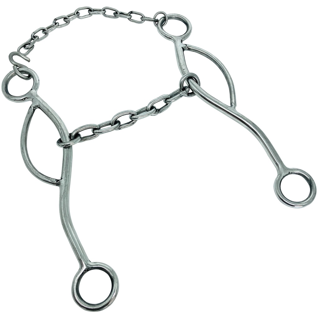 Freio Bridão Levantador Doma Bocal Corrente Cavalo Mula Inox