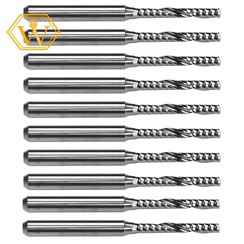 10 PCS 2mm X 15mm Fresa De Topo De Metal Duro De Uma Única Flauta Peças De Broca Para Máquina De Gravação