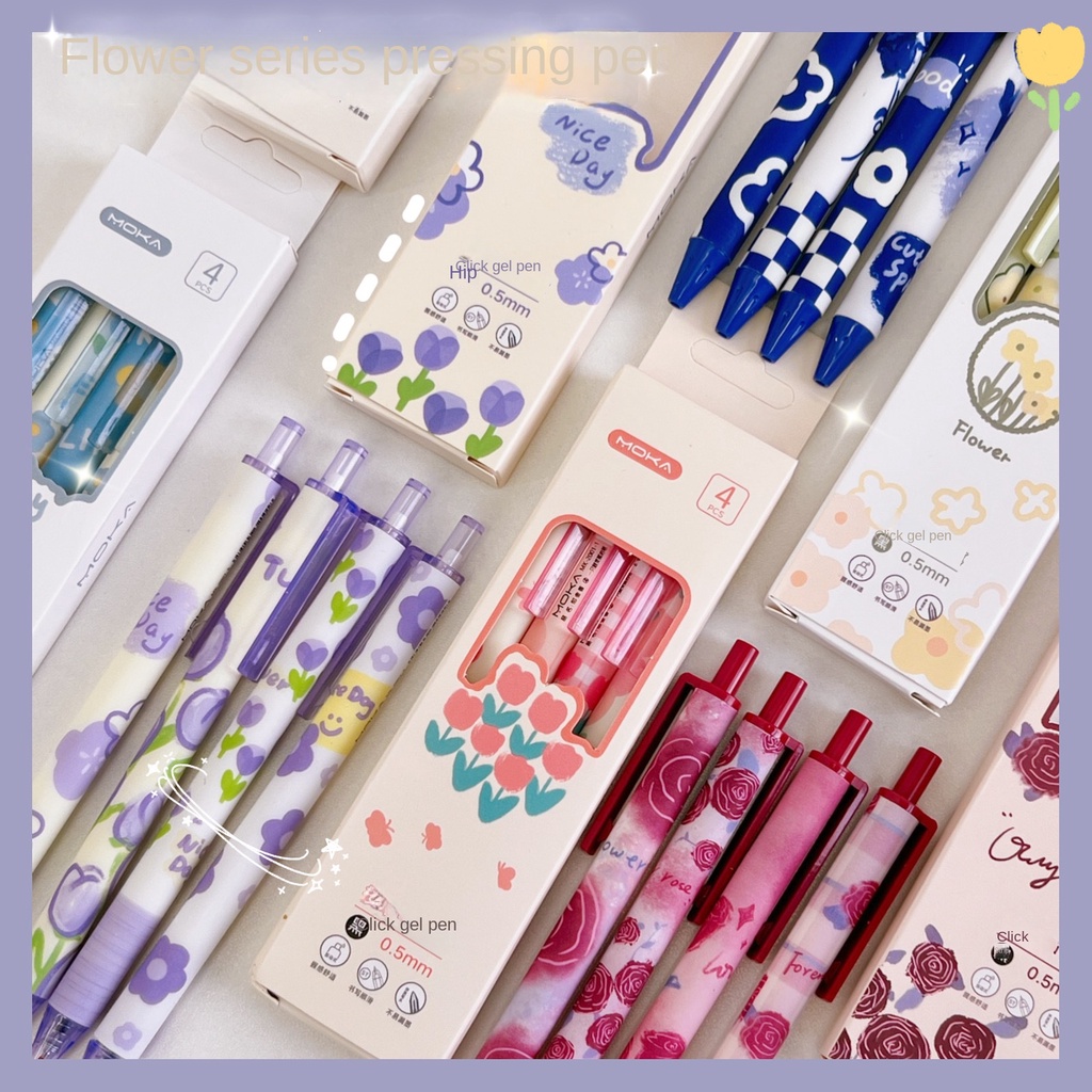 [Nova Caneta Florida] Pressione A Neutra Adorável E Criativo Preto 0,5mm De Água Estudantil Assinatura Papelaria em Oferta na Shopee