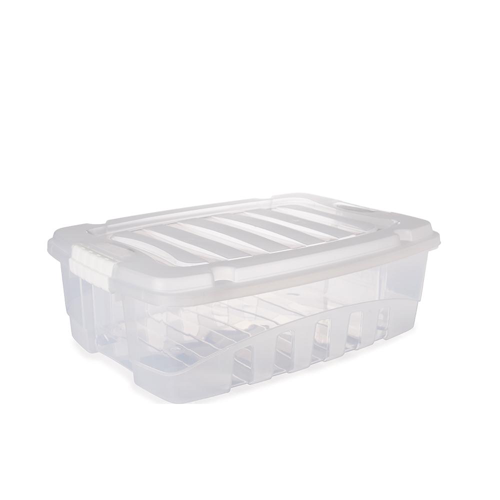 Caixa Organizadora com Tampa Plástico Incolor Plasútil 13 L - Home & Living