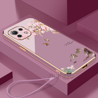case Xiaomi 11 mi 11 lite 11t 5g ne 11t pro De Telefone De Paisagem De Pássaros Eletrodeposição ultra-Fina Proteção De Borda Reta À Prova De Choque Último Concha Macia