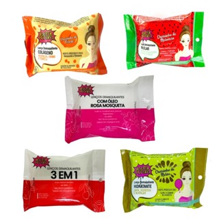 Lenços de Limpeza Facial Demaquilante Super Poderes Acessórios Maquiagem Original