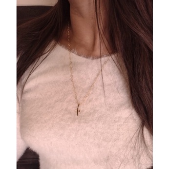 Colar-feminino-moeda-antiga,banhada-ouro18K+pigente,cruz