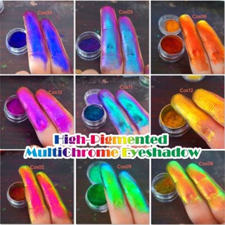 Holográfico Ultra-Thin Iridescent Color Shift Eyeshadow Multicrome Pigmentos De Mudança De Câmada Duocromático Pó De Sombra De Camaleão Em