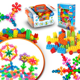 Brinquedo Blocos De Montar Educativo Criativo Colorido C/ Rodinha Plukt 100 ou 48 Peças