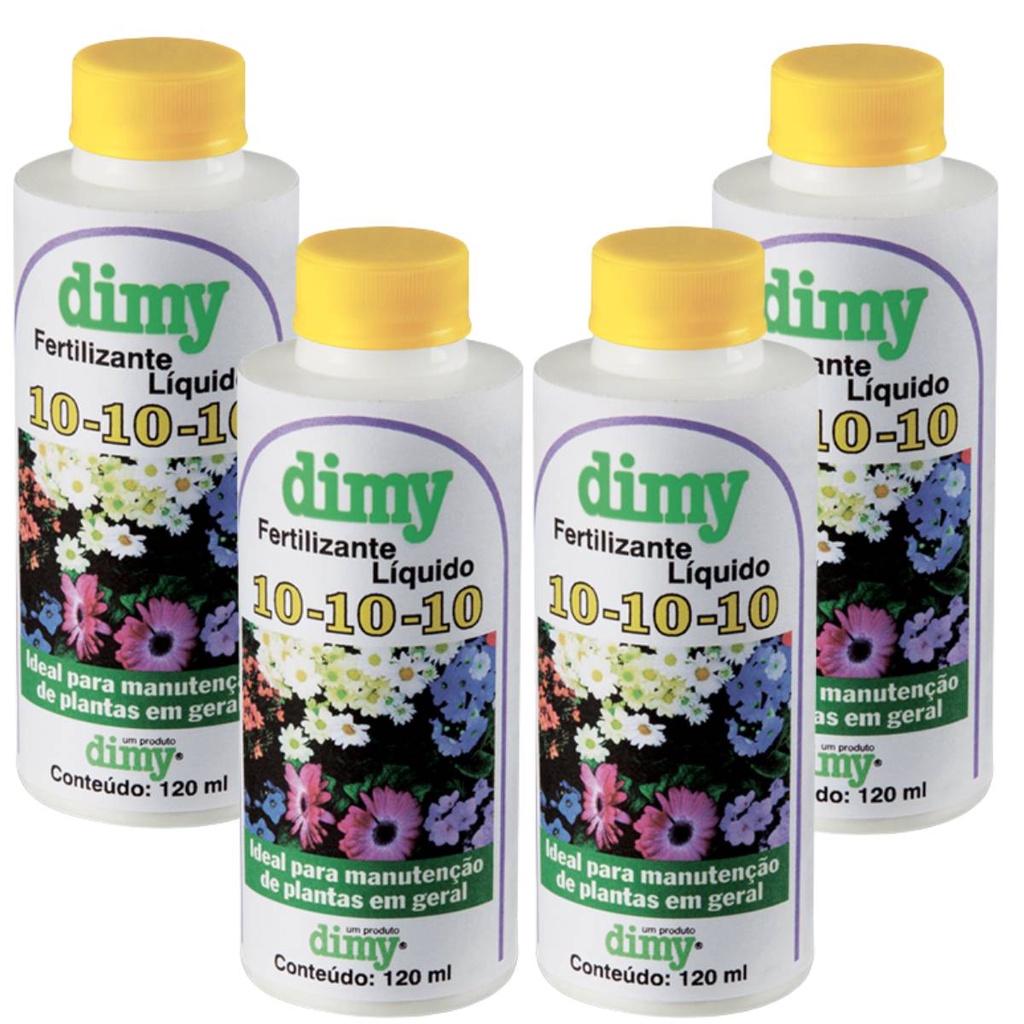 4X Fertilizante NPK 10-10-10 Liquido Concentrado (120g) DIMY em Oferta na Shopee