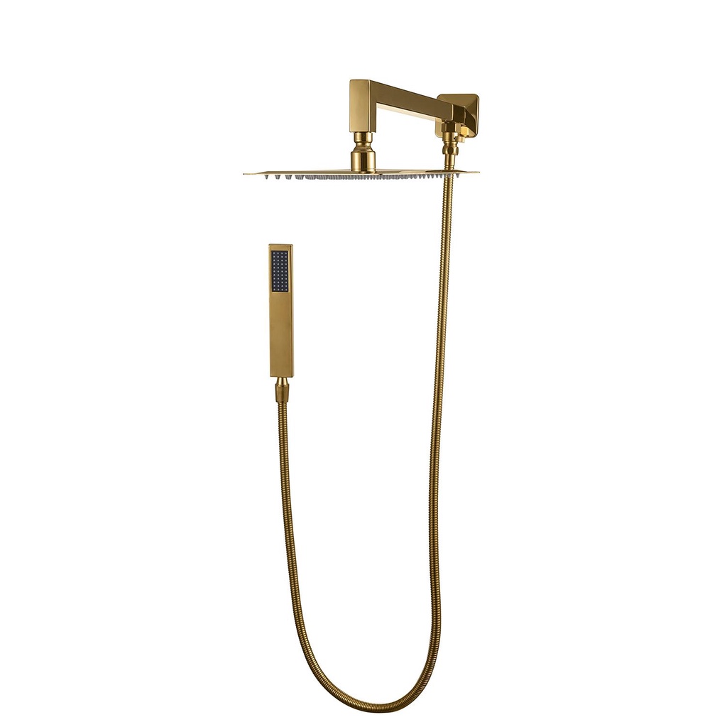 Ducha Chuveiro 20Cm Com Desviador Aço Inox 304 Mundaú Pingoo - Dourado - Home & Living