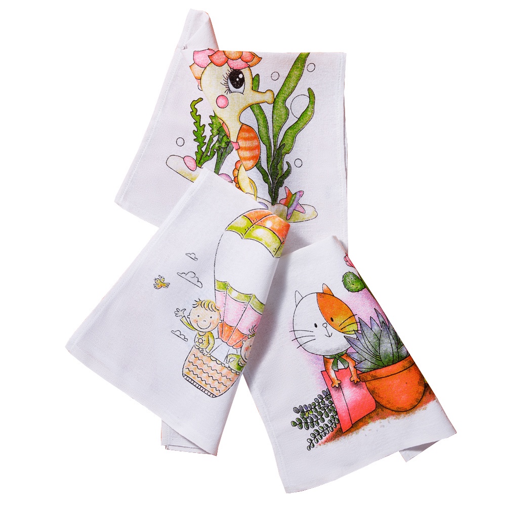 Pano De Prato Bainha Estampado O Legitimo Kit Com 10 Peças em Oferta na Shopee