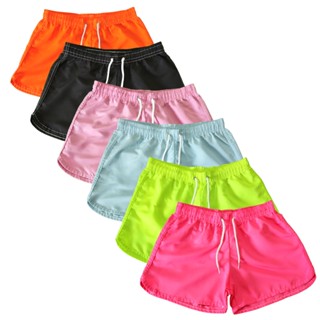 Kit Com 5 Shorts Praia Feminino Tactel Academia Blogueirinha