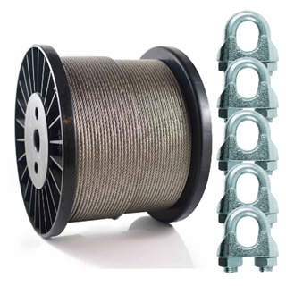 Cabo De Aço Para Curral (1/8) 6x7 Galvanizado 200 Metros + 50 Clips 1/8 em Oferta na Shopee