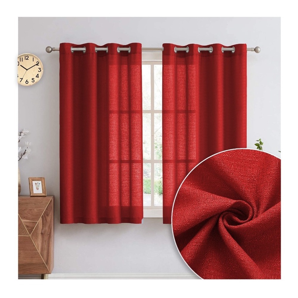 Cortina para Janela linda Rústica Texturizada 3 metros largura X 1,60 Vermelha em Oferta na Shopee