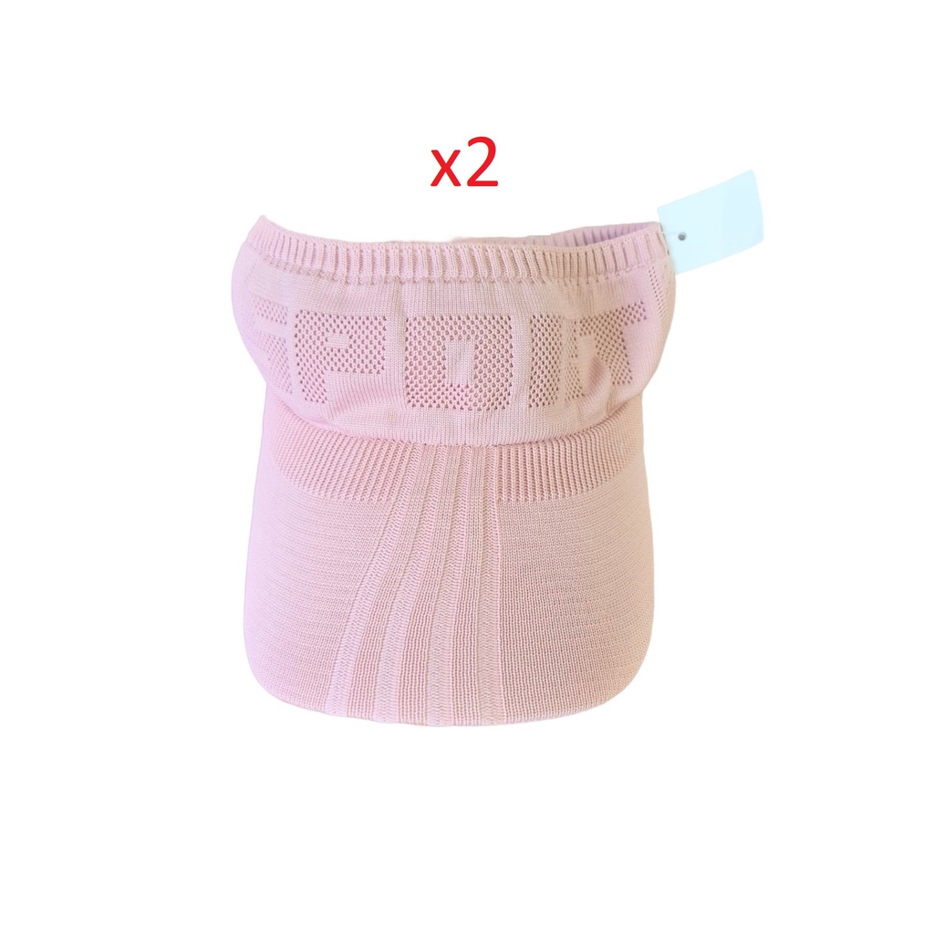 Kit 2un Bone Viseira Rosa Trico Aba Grande Esportiva Praia
