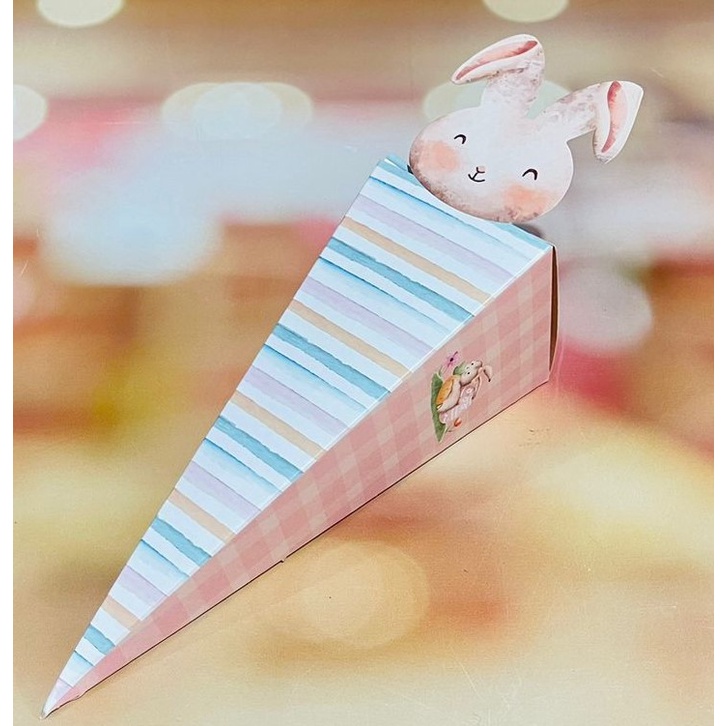KIT Caixa Cone Coelho Pascoa Aquarela P 4186 (PASCOA IDEIA OUTLET) OFERTA em Oferta na Shopee