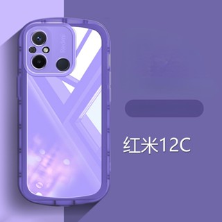 Redmi 12C 10C 12 11 Prime A1 + 2022 Capa De Silicone Transparente De Luxo À Prova De Choque Para Nota 12 Pro + Câmera Protetora Traseira Completa