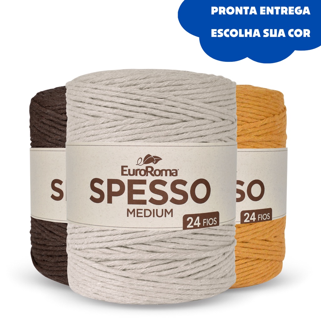 Barbante EuroRoma Spesso 24 Fios TEX 3937 254m 1kg 85% Algodão Macramê em Oferta na Shopee