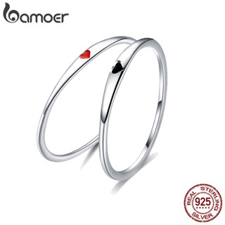 BAMOER LOVE Round Ring 925 Sterling Silver For Women & Couples Fashion Jewelry SCR468620