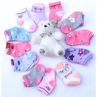 KIT 12 PARES de Meia Bebê MENINA 0-24meses WZ03 em Oferta na Shopee