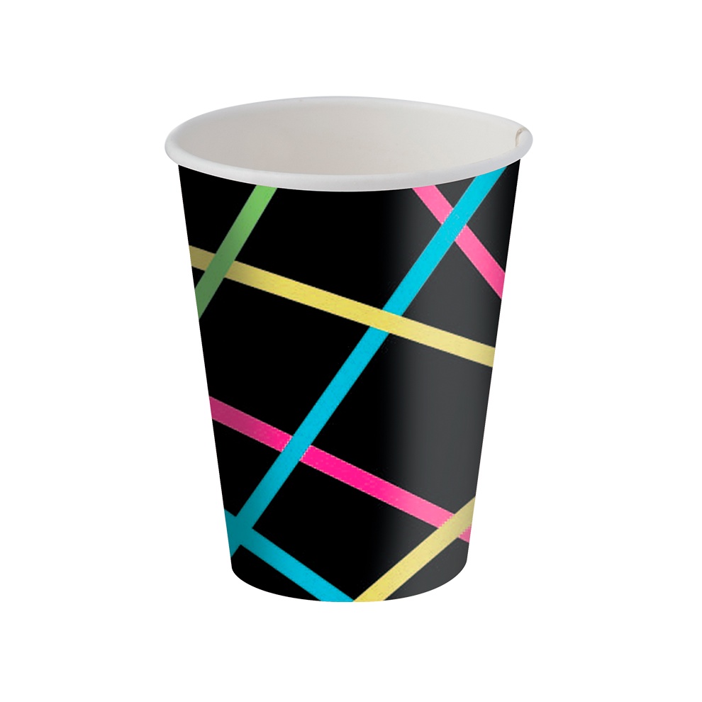 Copo de Papel Lembrancinha Festa Neon Festa Balada 8 uni 200ml Festcolor - Inspire sua Festa Loja