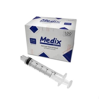Seringa Descartavel 5ml S/ Agulha Luer Lock Medix - Cx 100un
