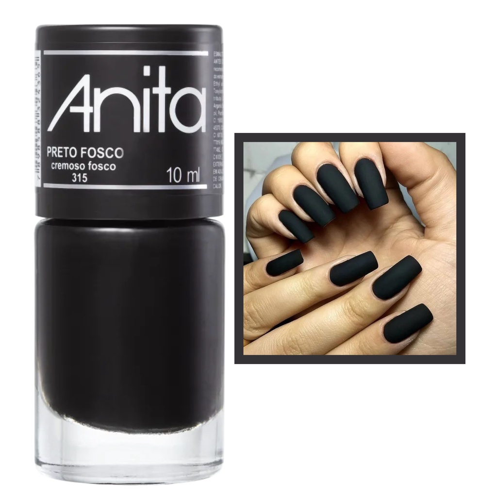 Esmalte Anita Preto Fosco Basiquinhas e Sofisticadas 10ml