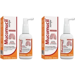 02 Mucomucil Xarope 50ml Caes Gatos Suplemento Vitamina