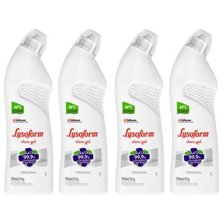 Kit 4 Desinfetante Lysoform Uso Geral Cloro em Gel Original 500ml em Oferta na Shopee