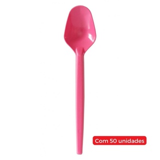 COLHER FESTA ROSA PINK (C/50) em Oferta na Shopee