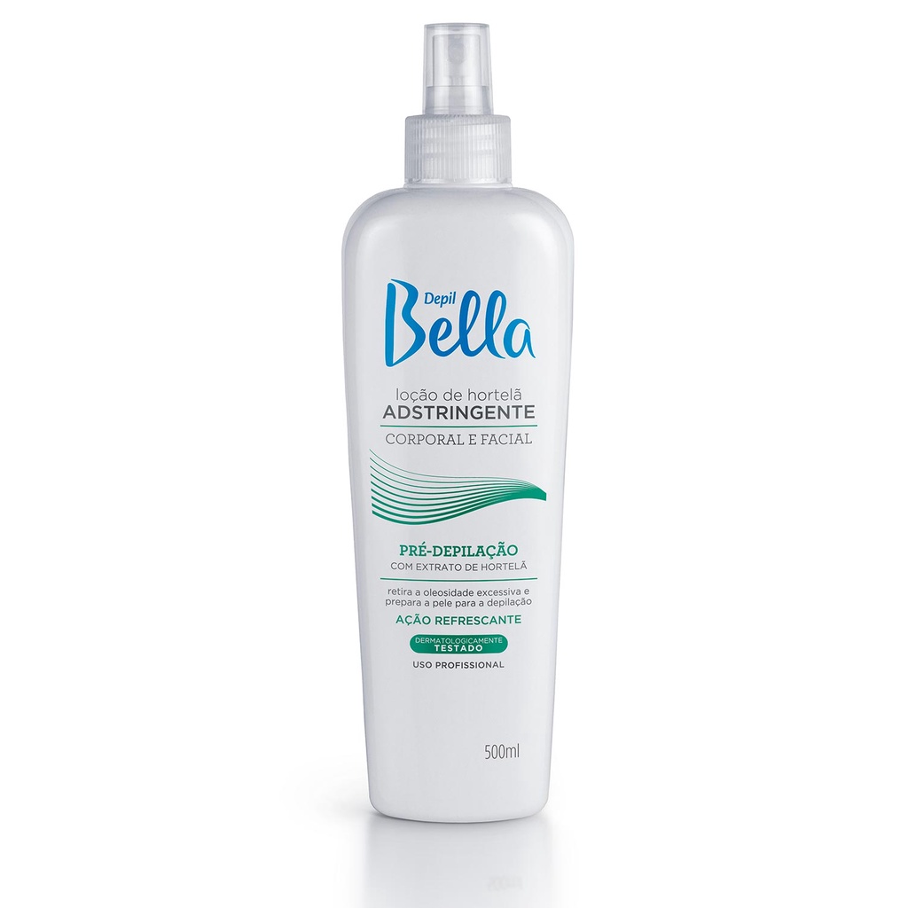 Loção de Hortelã Adstringente Pré Depilação 500ml - Depil Bella