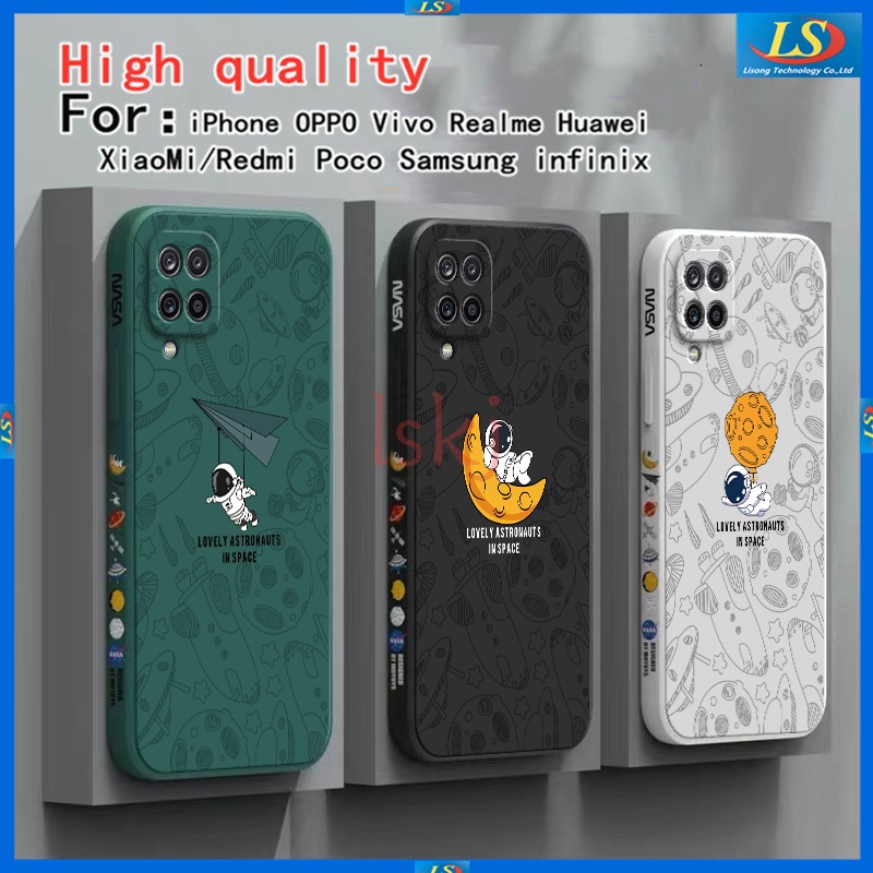 Capinha samsung A12 A22 4G M32 M12 A50S A30S A7 2018 A31 A51 A71 A50 A750 A20S A02S A03S A03 A20S A21S A22 5G A70 A34 5G A54 5G Nasa Astronaut phone TKRC