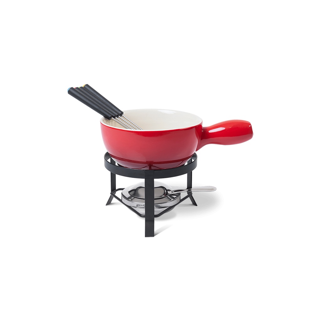 Conjunto Para Fondue Brinox Em Cerâmica 8 Peças Vermelho - Home & Living