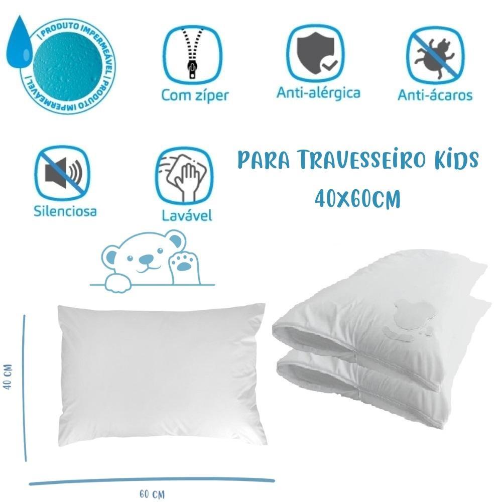Kit 02 Capas Protetoras Impermeáveis para Travesseiro Kids Infantil 40x60cm Arrumadinho Enxovais em Oferta na Shopee
